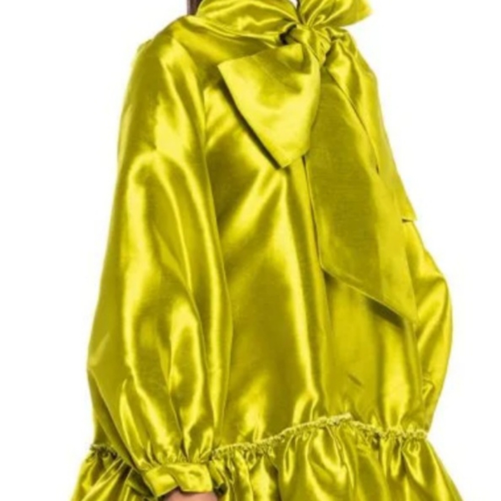 Chartreuse drop waist dress